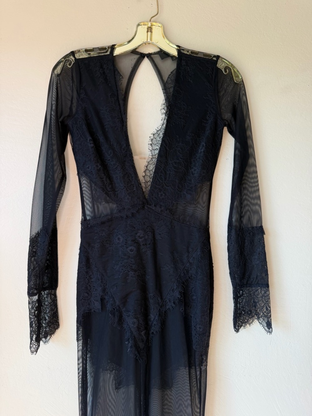 Revolve x Michael Costello Martin gown black xs FLAWED please see description - Picture 4 of 12
